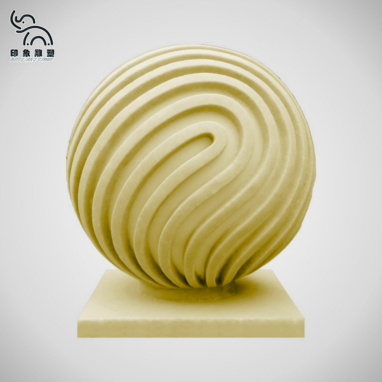 线条砂岩欧式浮雕圆形球灯园林装饰灯