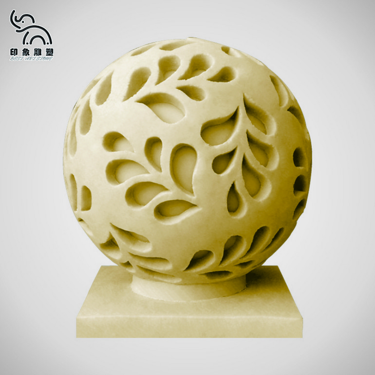 叶子砂岩欧式浮雕圆形球灯园林装饰灯