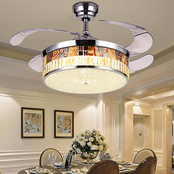 隐形风扇灯 餐厅卧室42寸木纹隐形电扇灯 现代简约风扇吊灯批发