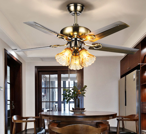 美式艺术仿古调档卧室客厅餐厅酒店风扇灯