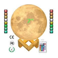 月球灯 3d打印月球灯 超大月球灯 16色遥控版月球灯 触控月球灯