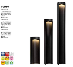 黑色圆柱款多尺寸暖光LED户外壁灯