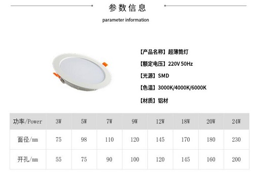 超薄筒灯