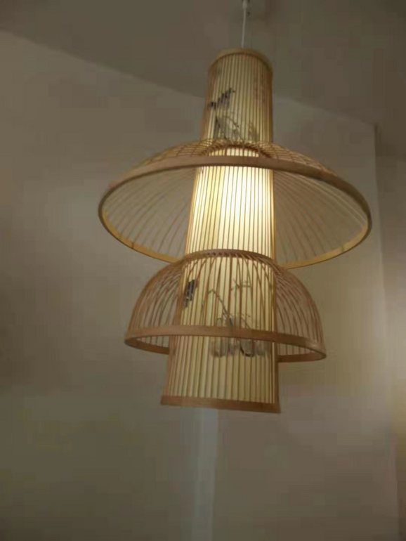 新中式创意竹编餐厅茶室吊灯