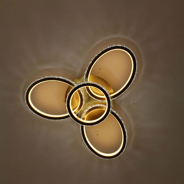 创意设计花瓣形暖光吸顶灯(1+3圆环)