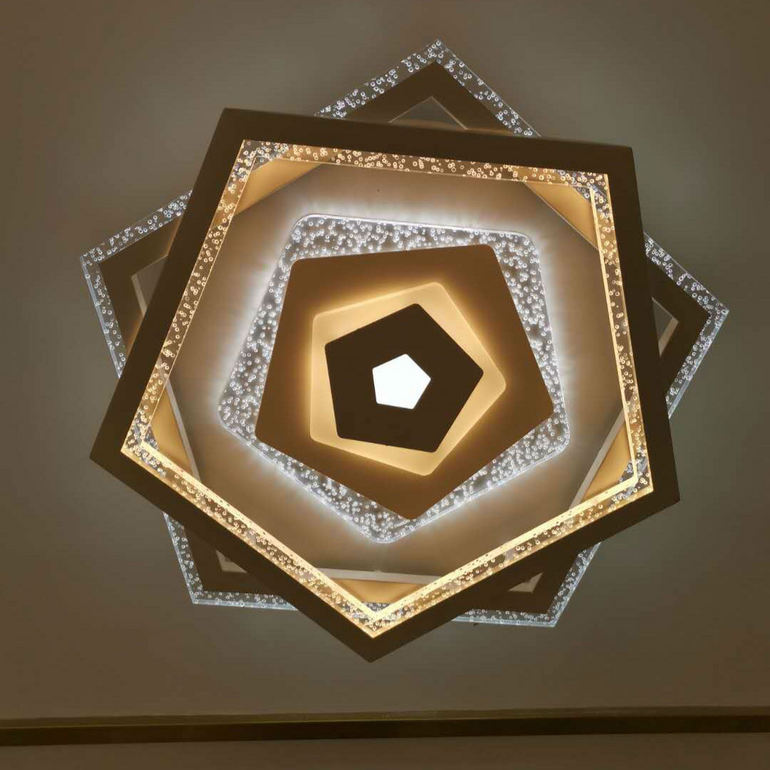 双层五角形暖光吸顶灯