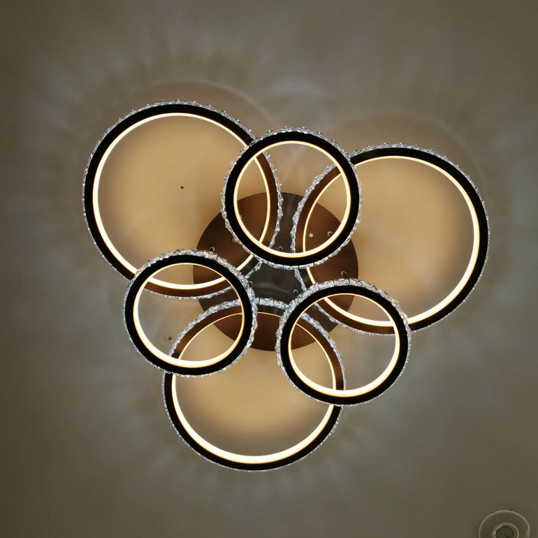 现代创意3+3圆环暖光吸顶灯