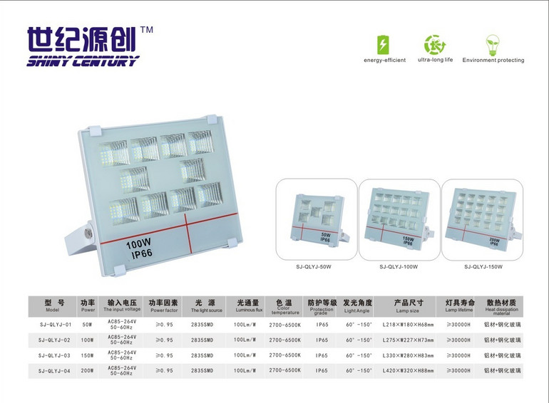 多瓦数薄款白色LED SMD投光灯
