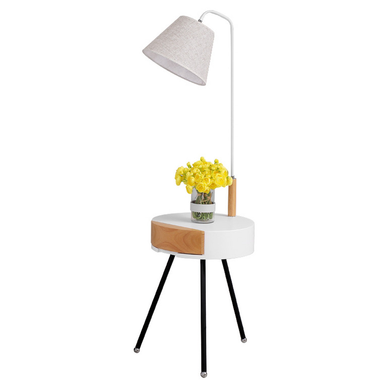 铭联白色简约茶几欧美落地灯