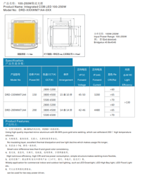 100-250W集成LED成光源