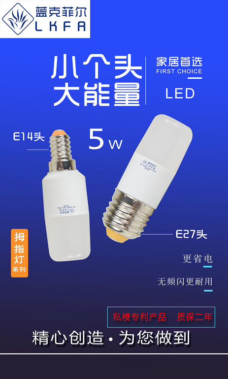 蓝克菲尔5W-1系列球泡灯