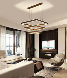 客厅吊灯正方形上下发光现代简约高端吊灯创意个性大厅餐厅灯