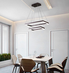 客厅吊灯现代简约长方形创意个性LED卧室北欧餐厅灯