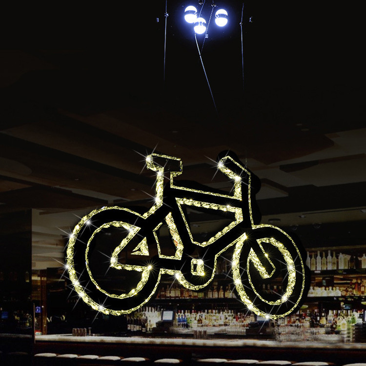 自行车现代简约艺术水晶灯吊灯