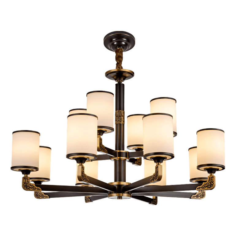 同花顺新中式古典餐厅玄关客厅吊灯