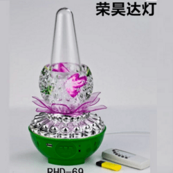 Led七彩莲花灯变色音乐喷泉灯小型灯具USB遥控小夜灯灯具舞台灯