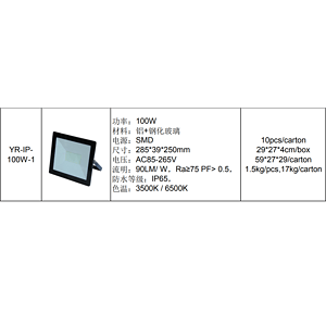 优瑞YR-IP- 100W-1系列投光灯
