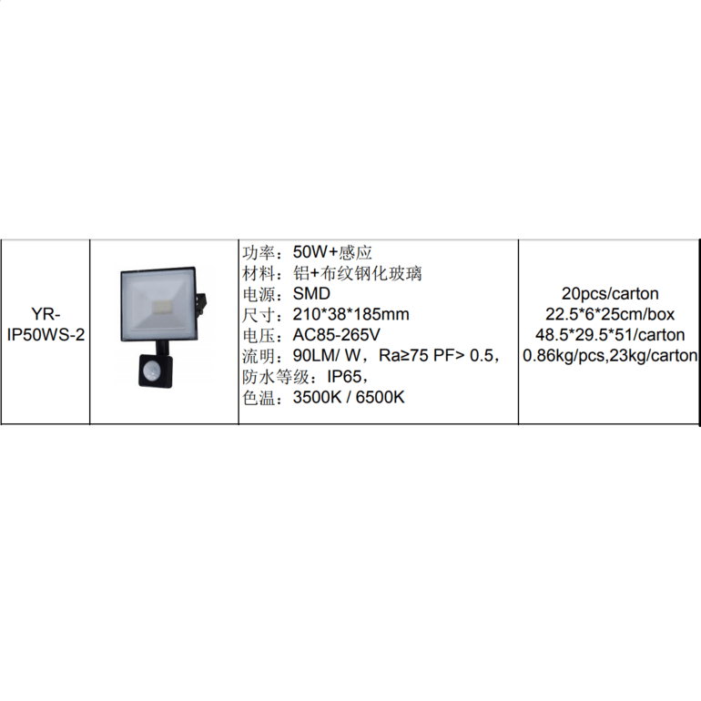 优瑞YR- IP50WS-2系列投光灯