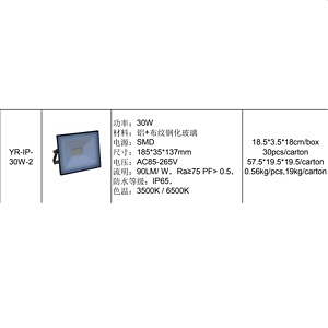 优瑞YR-IP- 30W-2系列投光灯