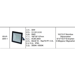优瑞YR-IP- 30W-1系列投光灯