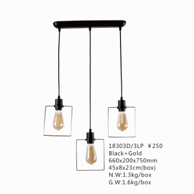 黑金三头吊灯