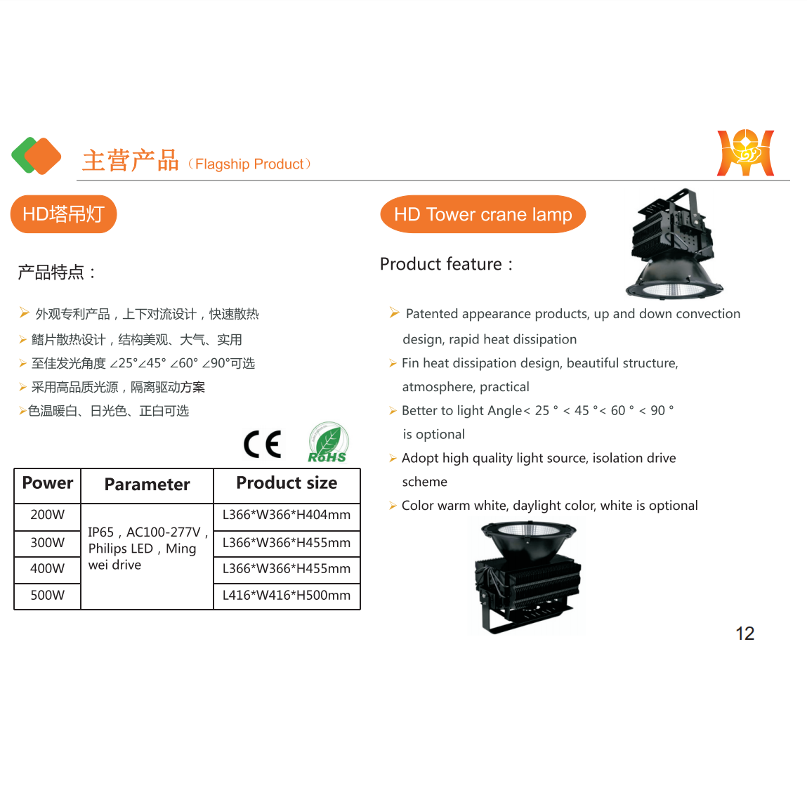 结构美观实用塔吊灯