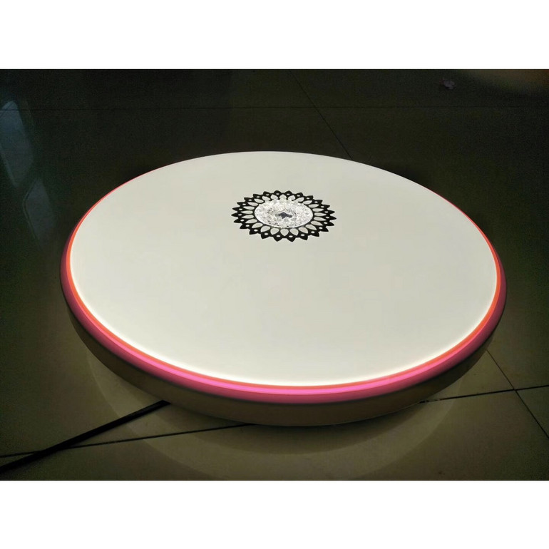 简约圆形粉色围边吸顶灯