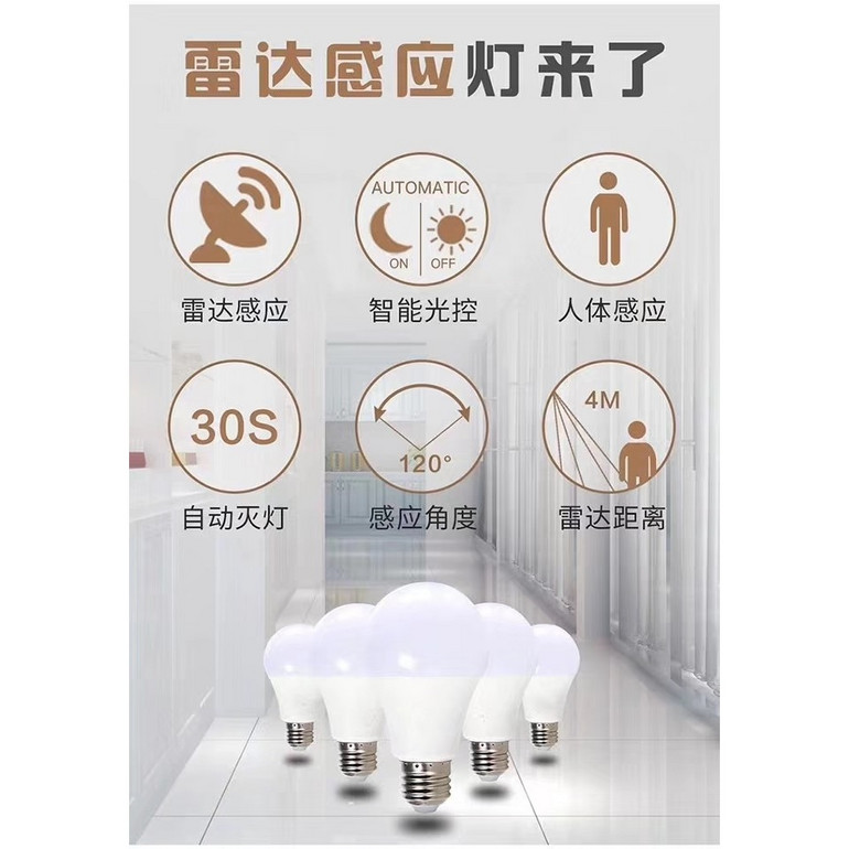 声控感应人体感应球泡 