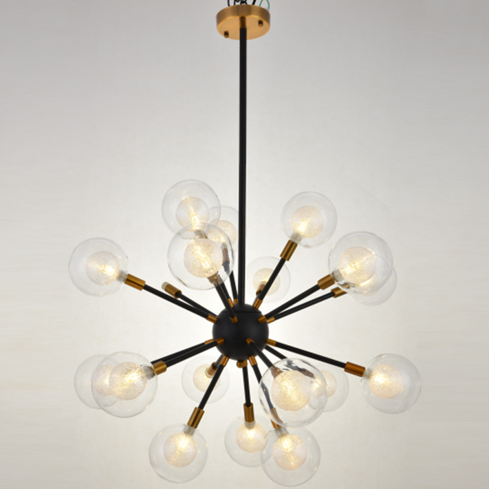 现代简约铁艺玻璃吊灯