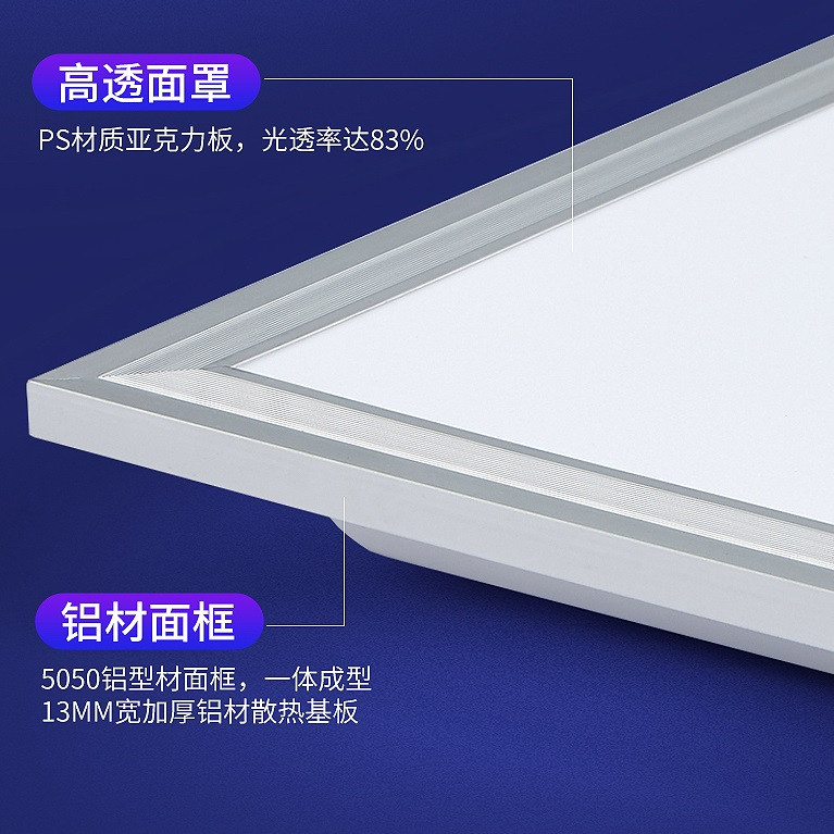 辉仕铝材面框led平板灯