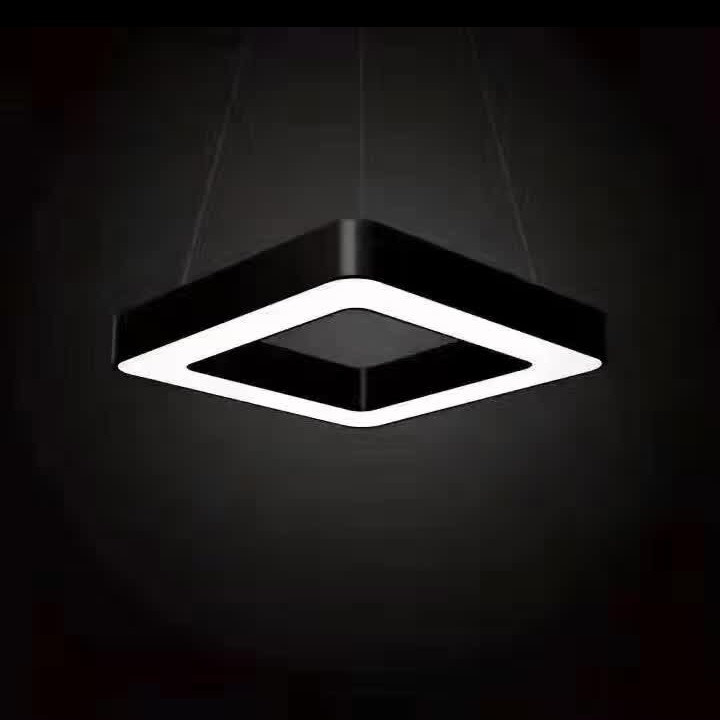 现代黑白色四边形吊灯