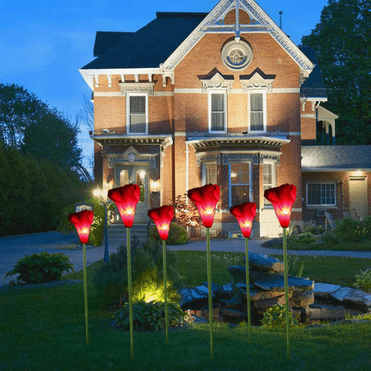 led塑胶马蹄莲插地灯仿真马蹄莲户外庭院公园亮化草坪灯