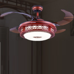FSD-2435中式红色祥云纹风扇灯