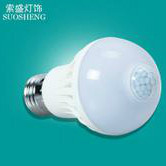 简约家用白色玻璃人体感应led灯泡