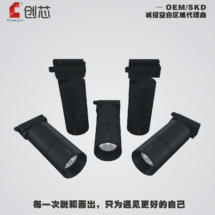 创芯简约黑色轨道灯