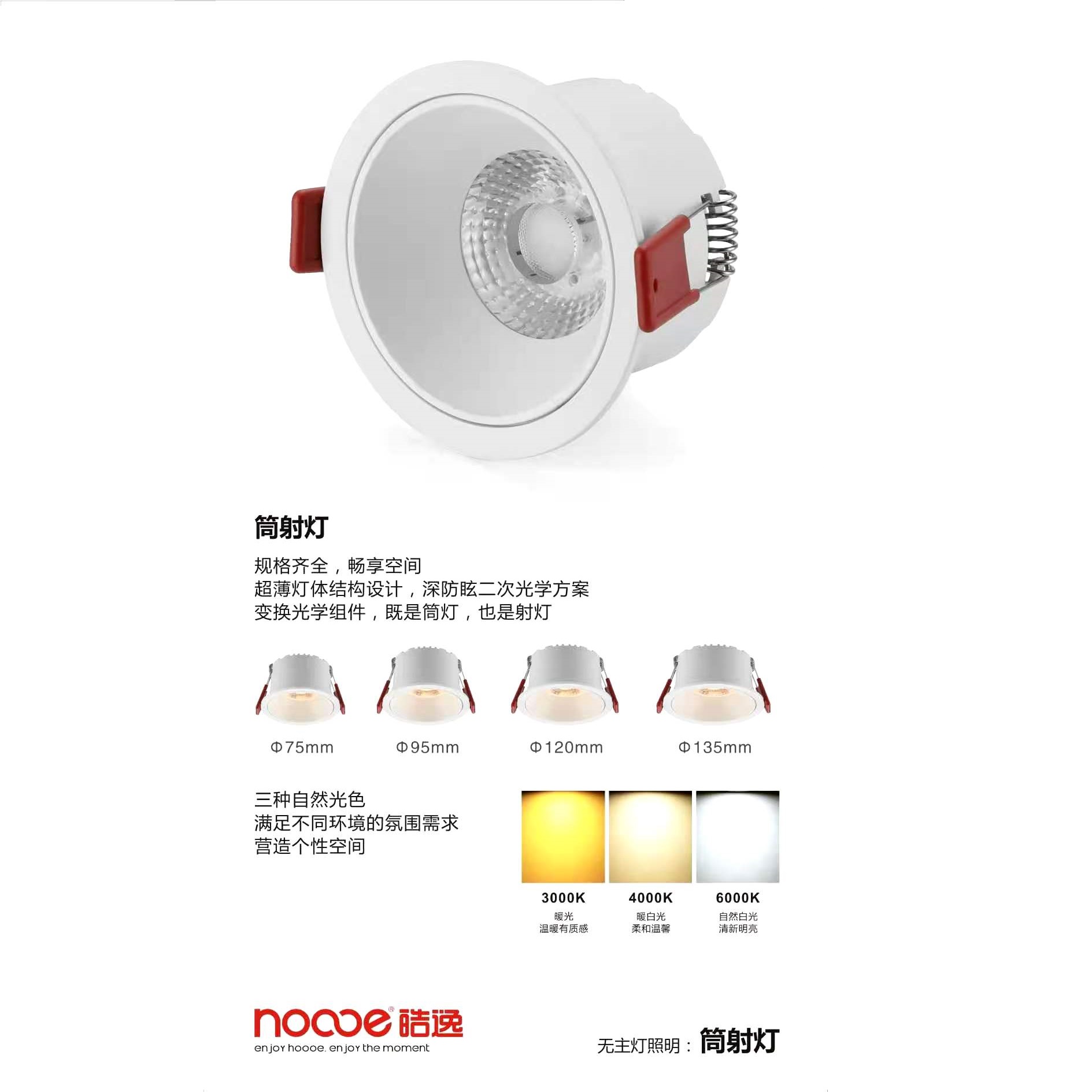 五安防炫目三色筒射灯