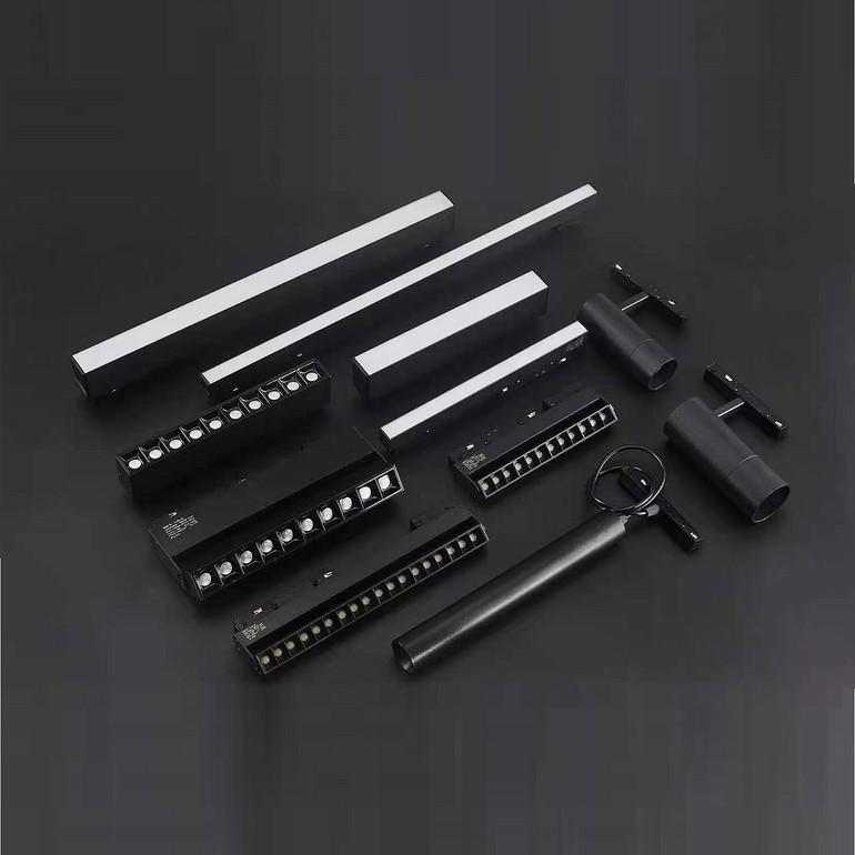 赵派黑色轨道筒灯平板灯