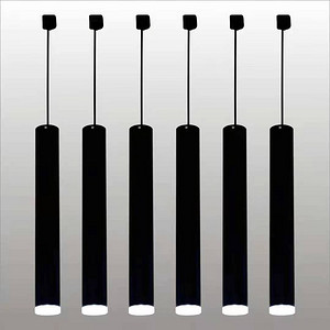 黑色长条吊线射灯吊灯