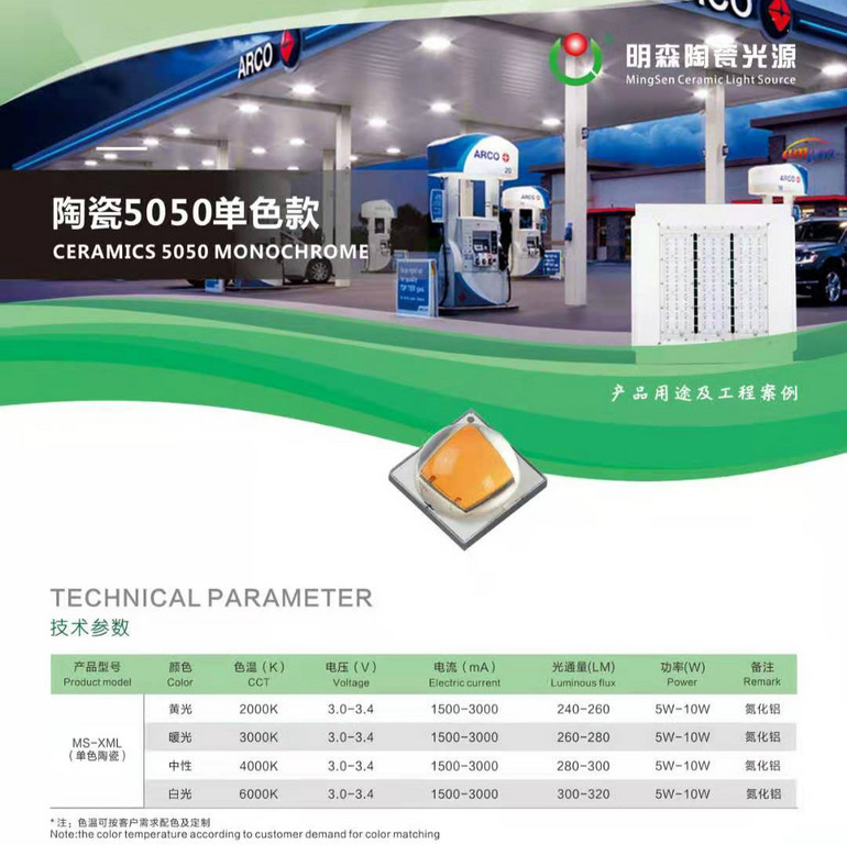 陶瓷5050单色款LED光源器