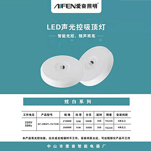 炫白系列LED声光控吸顶灯