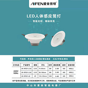 LED人体感应筒灯