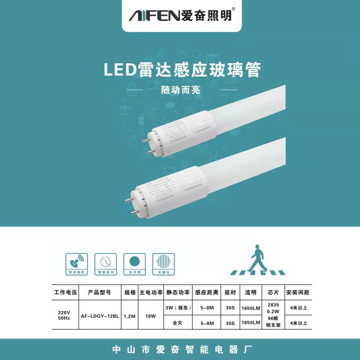 LED雷达感应玻璃管