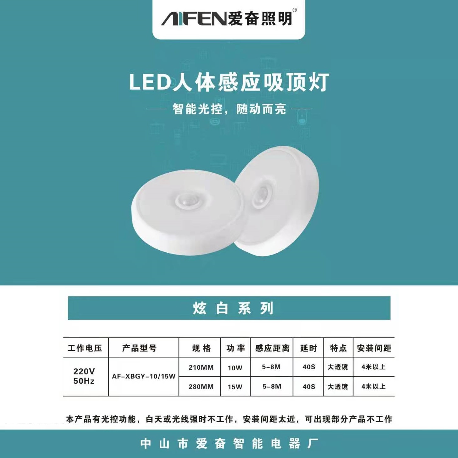 LED人体感应吸顶灯