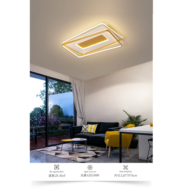 现代创意金色客厅卧室LED吸顶灯