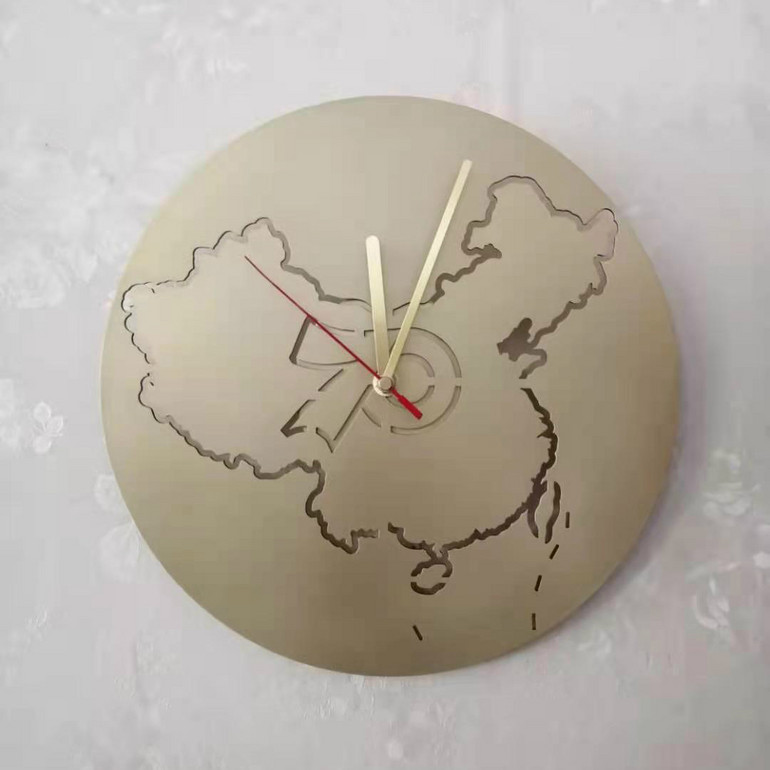 中国地图钟表摆件