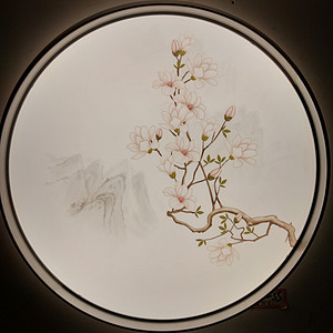 中式家用书房卧室圆形LED吸顶灯