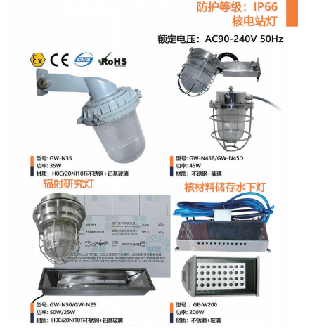 IP66室内辐射核电站LED高亮工矿灯