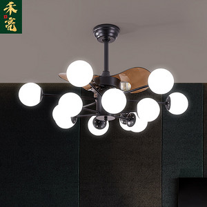 简约现代北欧客厅餐厅LED吊扇灯