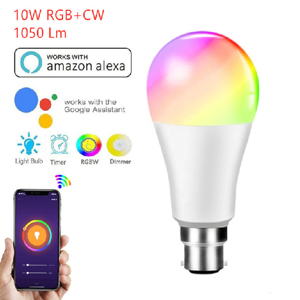 10W遥控RGB+CW可调色球泡灯
