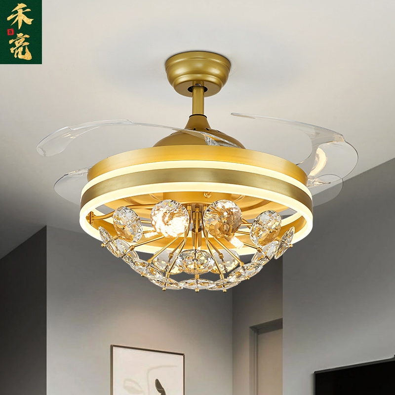 新款隐形吊扇灯卧室家用现代简约灯具